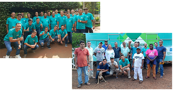 Fotografias em grupo dos internos da Comunidade Terapêutica Novo Caminho